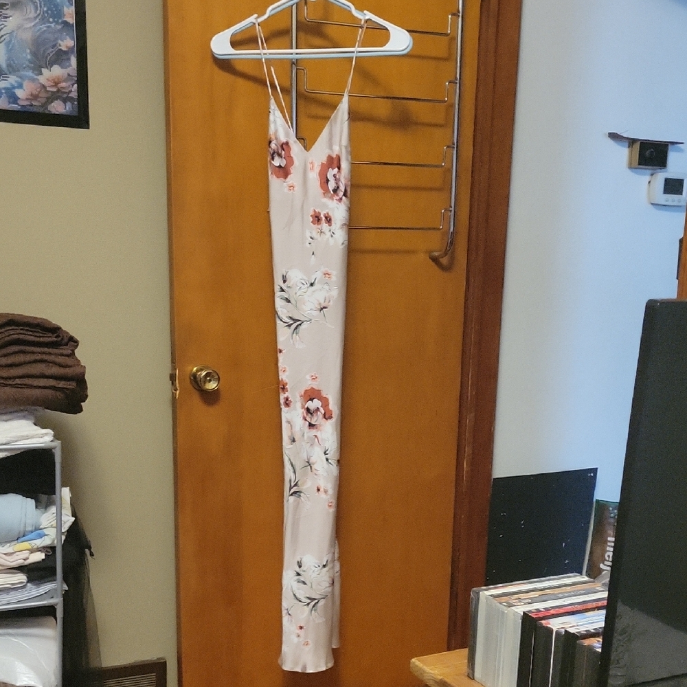 SHEIN Beige Floral Dress